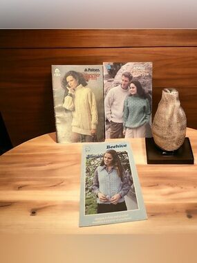 Vintage Patons & Beehive Pattern Books Set of 3 Vest True North Crochet Knit